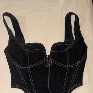 Black Corset-Style Women's Top